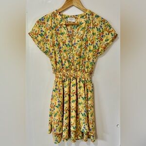 Sienna Sky| Yellow Floral Sundress Mini Sz XS